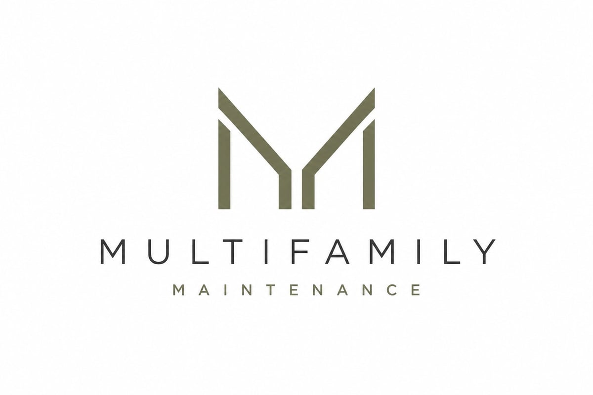 Multifamily Maintenance company logo with geometric house icon and text