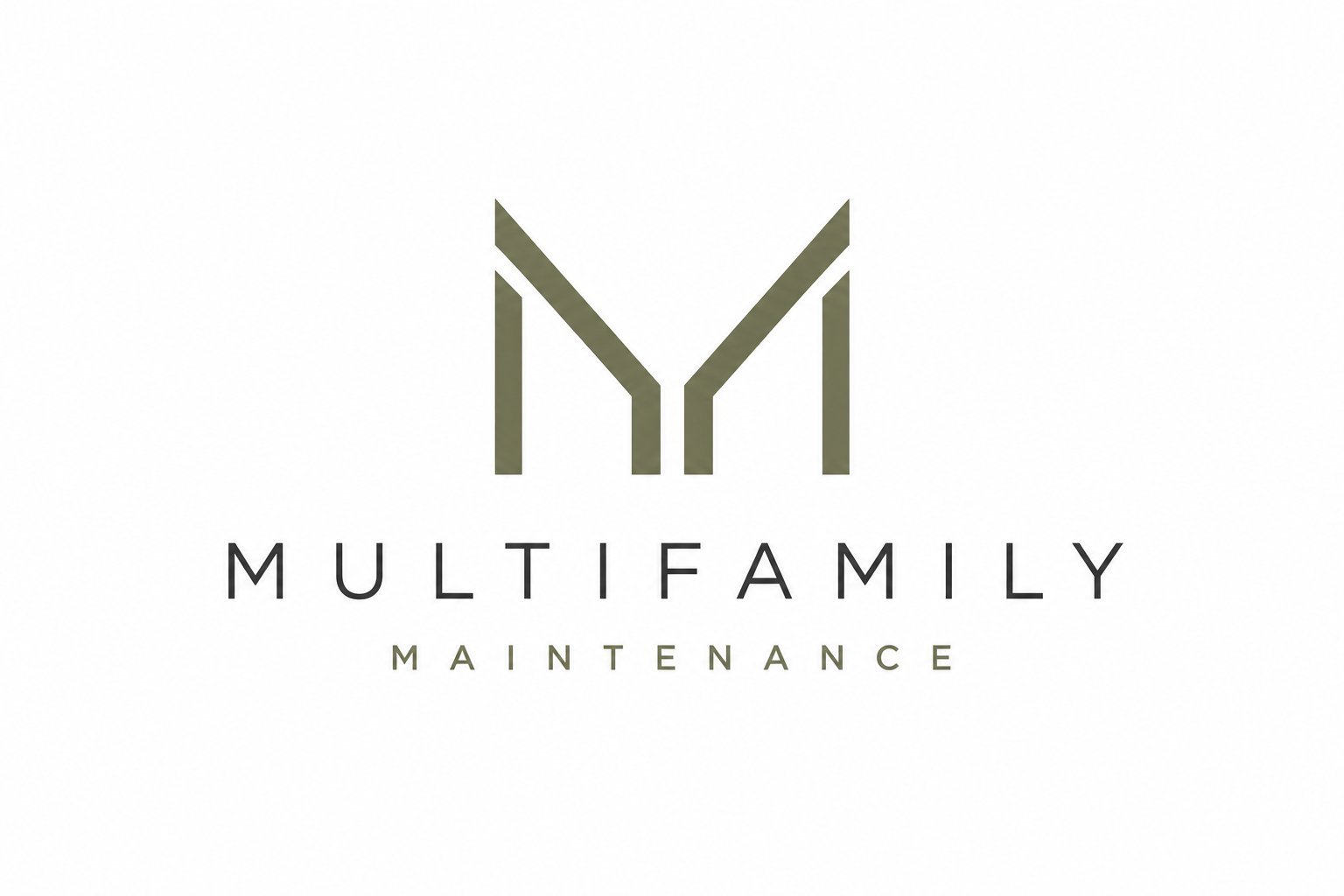 Multifamily Maintenance company logo with geometric house icon and text